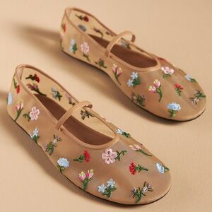 Jeffrey Campbell x Anthropologie Floral Mesh Flats